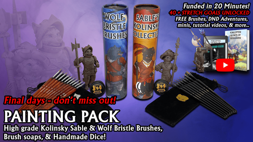 Painting Pack: Kolinsky Sable & Wolf Bristle Brushes