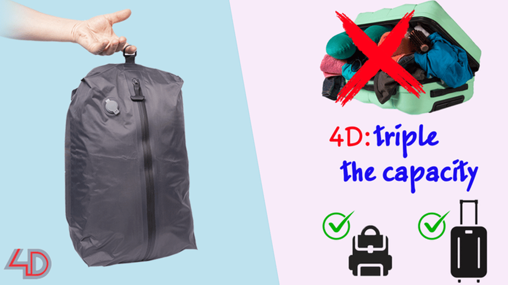 4D Pack: triple your backpack & suitcase capacity!