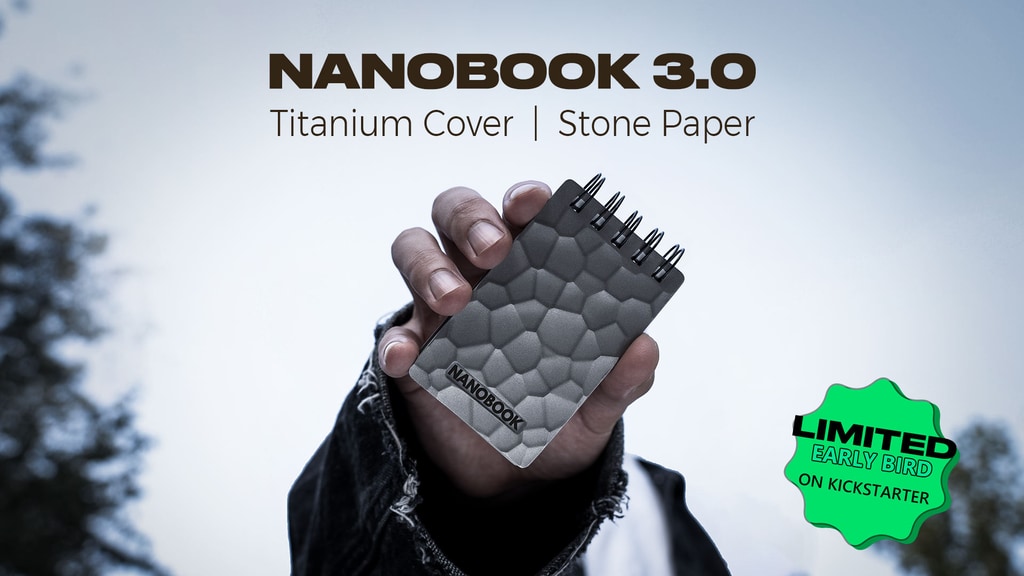 NANOBOOK: World's Smallest Titanium Notepad with Stone Paper