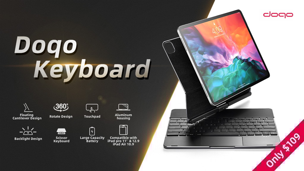 Doqo Smart Keyboard & Protective Case for Your iPad