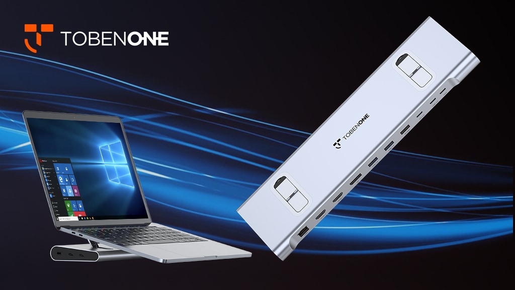 TobenONE: Laptop Stand & 15-in-1 USB C Docking Station
