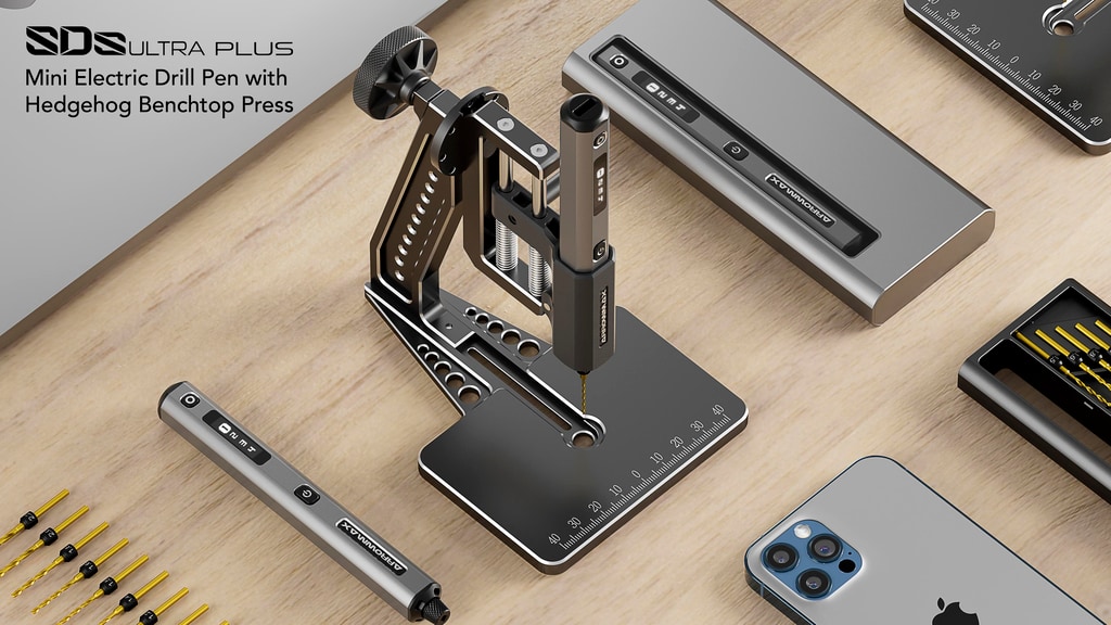 SDS ULTRA PLUS - Mini Electric Drill Pen & Benchtop Press