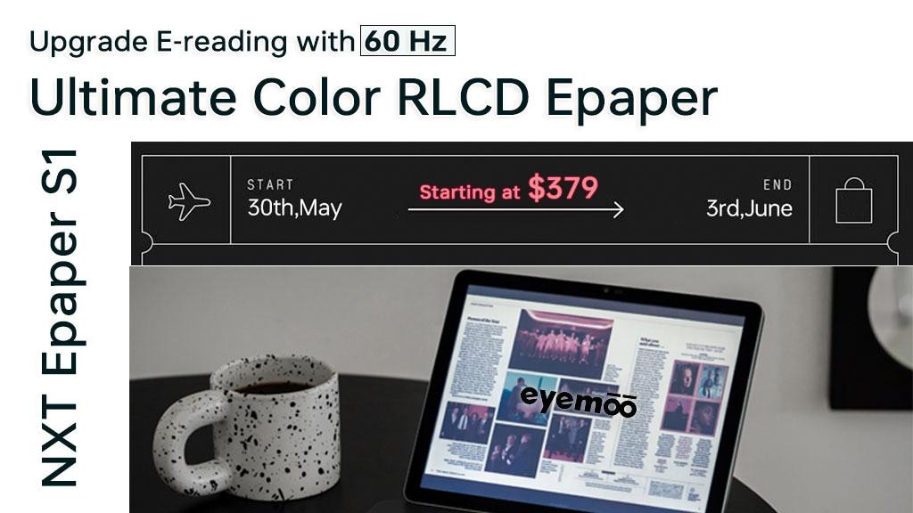 World's first 60Hz Color RLCD Epaper with front-light
