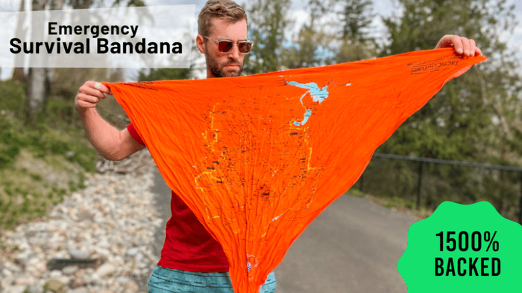 ◣ Tactical Survival Bandana w/ Emergency National Park Map