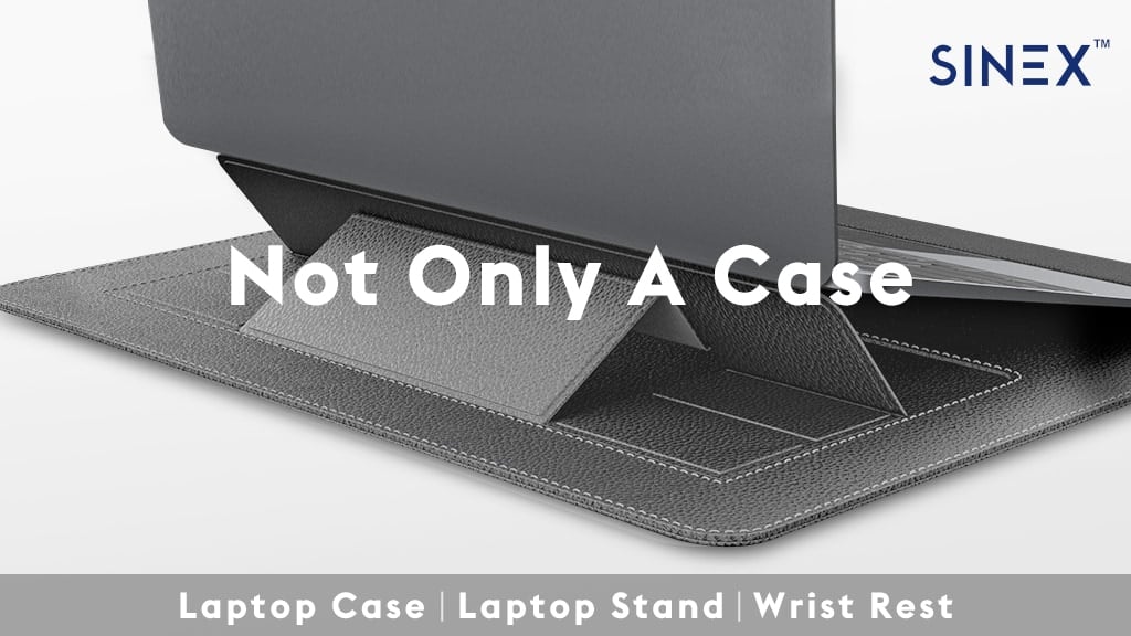 SINEX™-World's FlRST 3in1 MultiFunctional Laptop Stand Case!