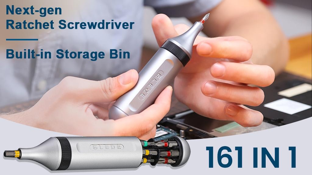 Built-in Storage Bin Multi-function Ratchet Screwdriver