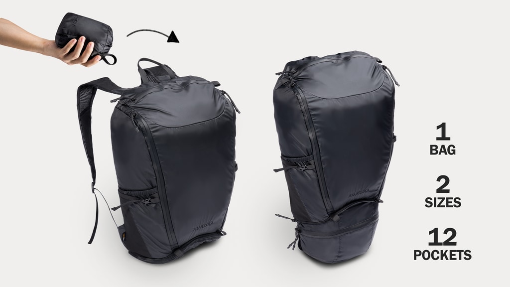 AuraOne: The 12-Pocket Foldable Backpack for Modern Traveler