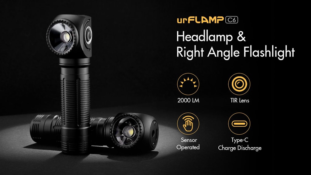 urFlamp C6: Sensory Right-Angle Flashlight