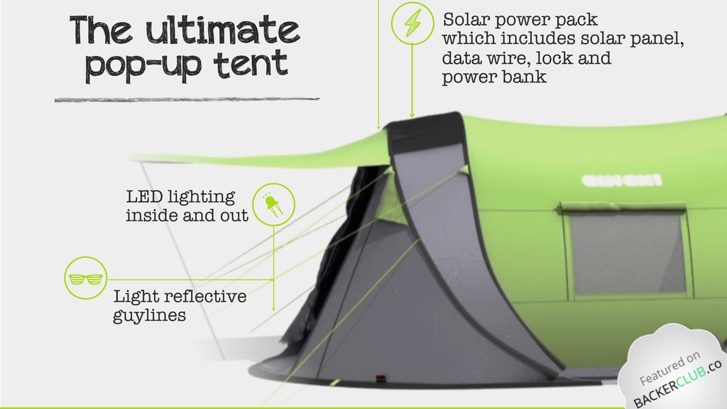 Meet Cinch!– The ultimate pop-up tent with solar power & LED