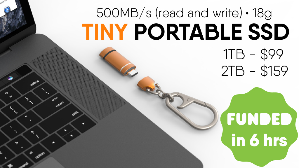 Bullet SSD: Tiny & High Speed Drive - Fits On Your Key-Chain