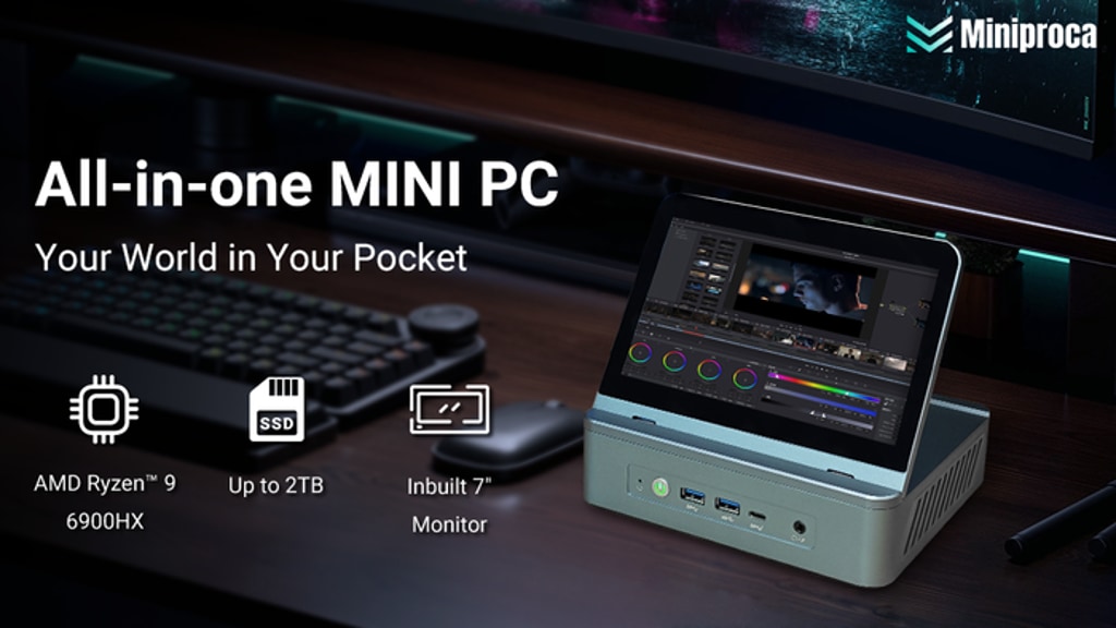 Miniproca: Powerful All-in-1 MINI PC with Inbuilt Display