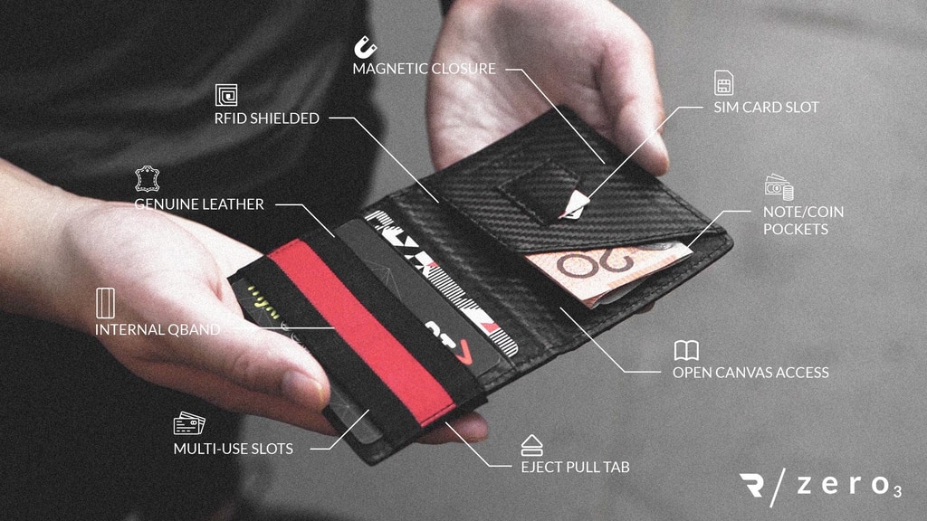 Zero 3 / Hybrid Bifold Card Wallet in Carbon Fiber