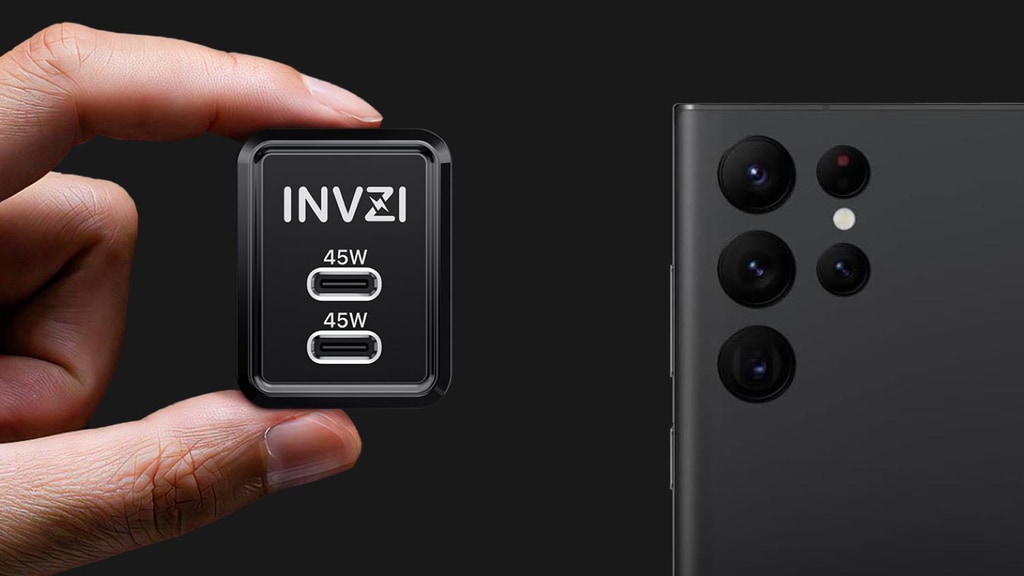 INVZI GaNHub: World's Smallest 45W Dual USB-C GaN Charger