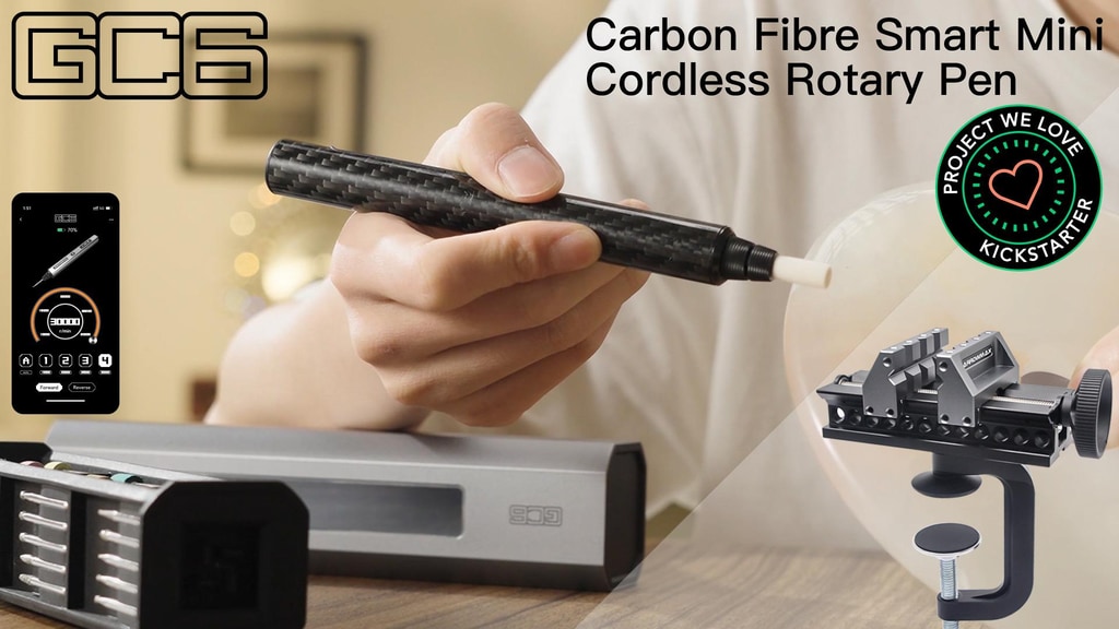 GC6 - The first carbon fibre smart mini cordless rotary pen