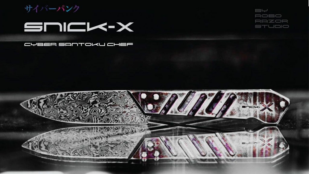 Cyberpunk Kitchen Santoku "Snick-X" Hybrid Chef Blade Knife