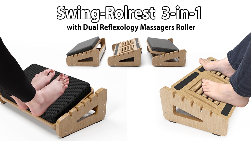 Swing-Rolrest | 3-in-1 Dual Surface-Roller Based Foot Rest