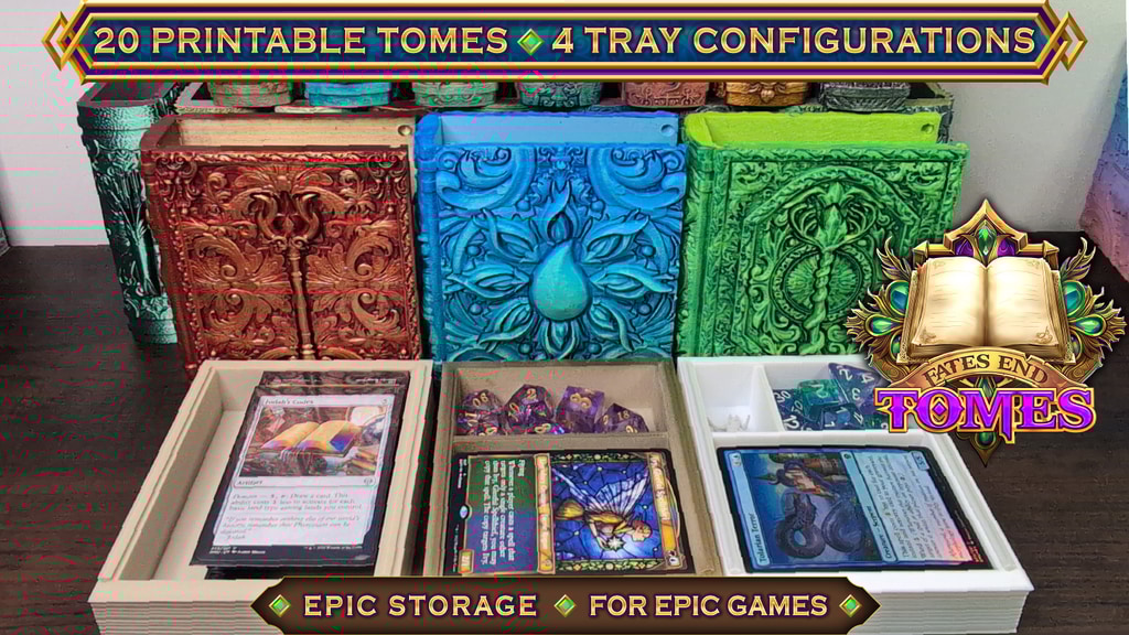 FatesEnd Tomes – 3D Printable Storage for your gaming gear!