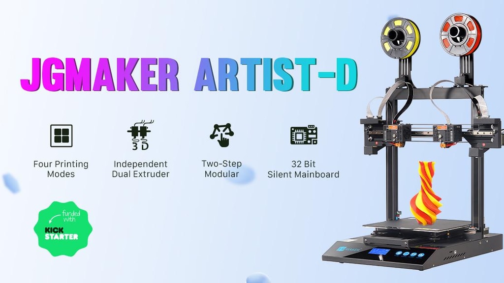 JGMaker Artist-D Dual Extruder Independent 3D Printer
