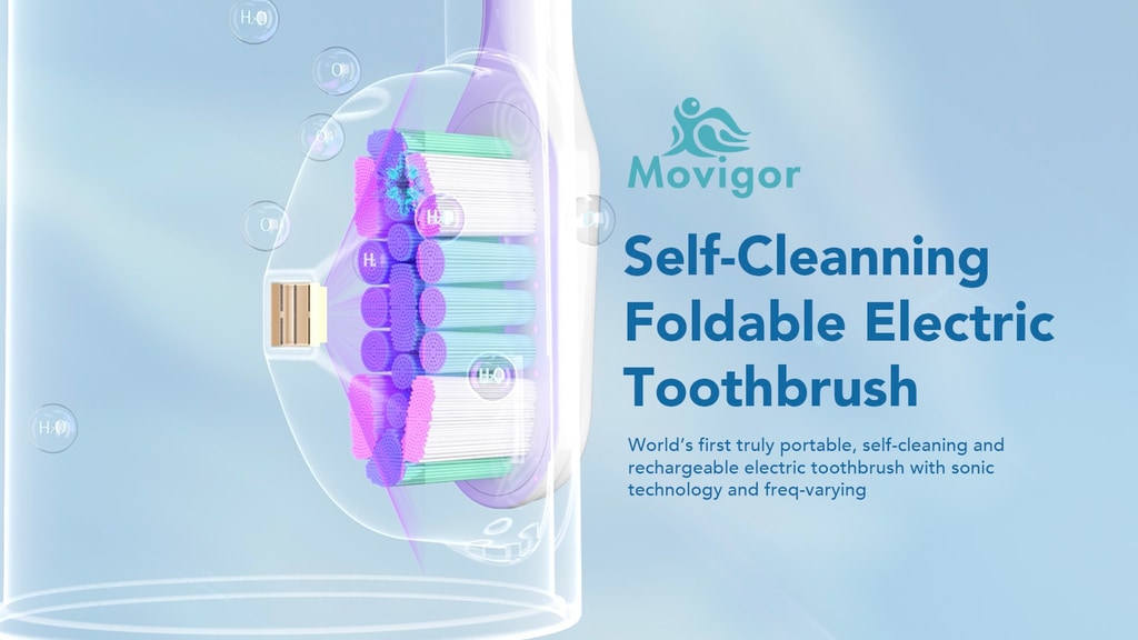 MOVIGOR Self-Cleaning Foldable Electric Toothbrush