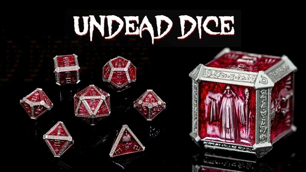 Undead Dice: Skeleton Head & Hands Carve on Solid Metal