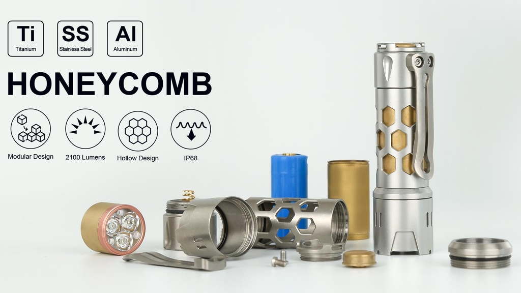HONEYCOMB: 2100 Lumens EDC Flashlight with Modular Design