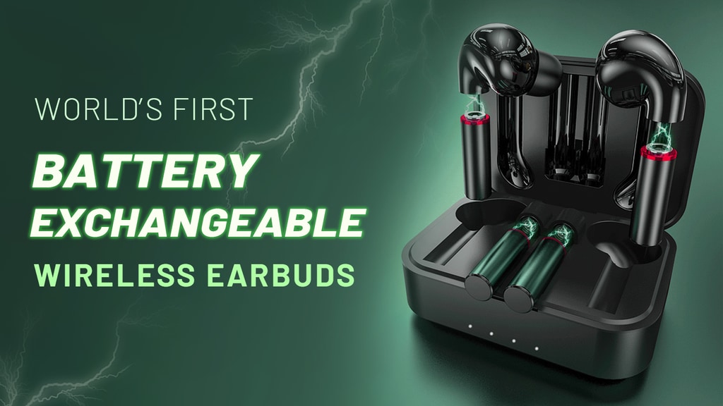 World’s First Battery Exchangeable Wireless Earbuds