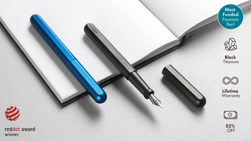 Stilform INK - Magnetic Fountain Pen in DLC Black Titanium