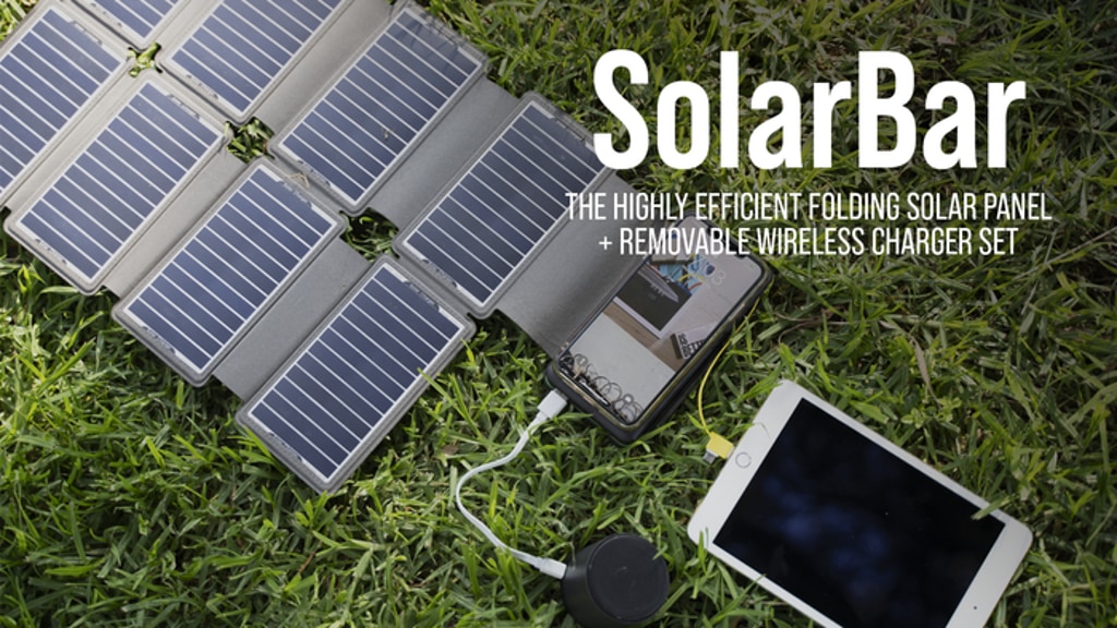 SolarBar: Most Efficient Solar Panel + Wireless Charger Set