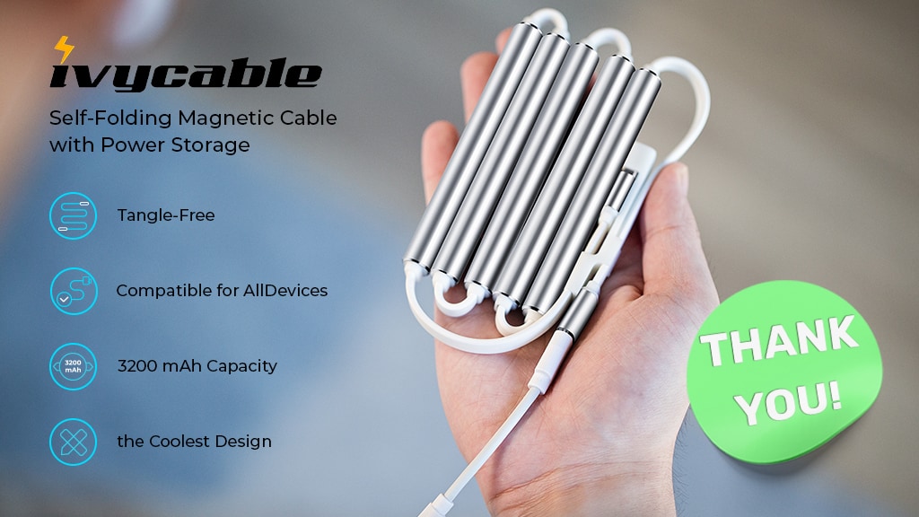 IVYCable - Self-Folding Magnetic Cable & Power Bank