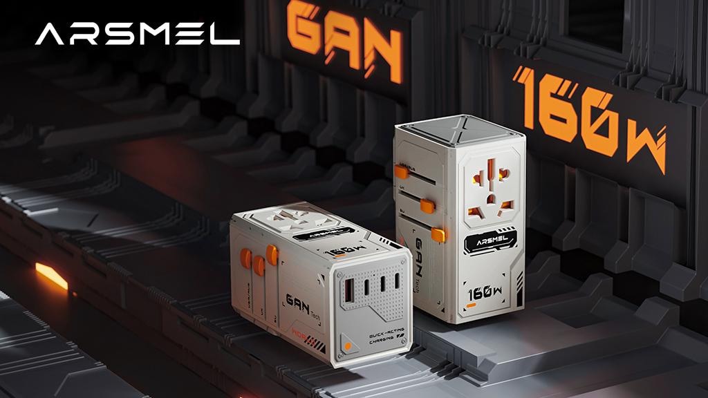 World's First Mecha All-in-One 160W Charger & Travel Adapter