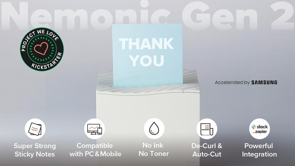 Nemonic Gen 2: Print Ultra Sticky Notes Without Wires or Ink