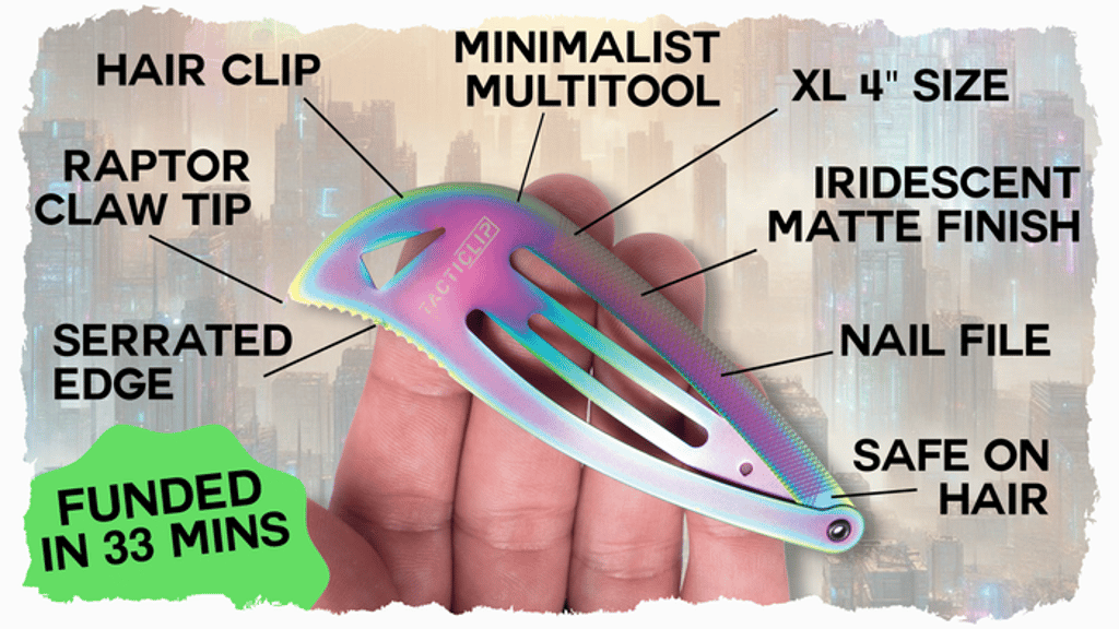XL Tactical Hair Clip Multitool in Iridescent Tacticlip® EDC