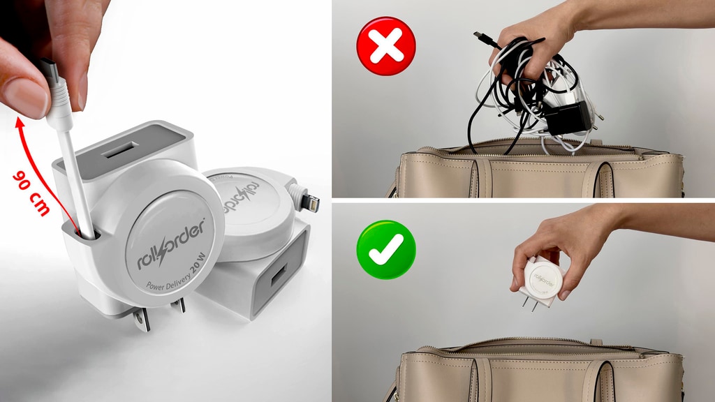 RollOrder2.1 |Mobile charger with retractable cable included
