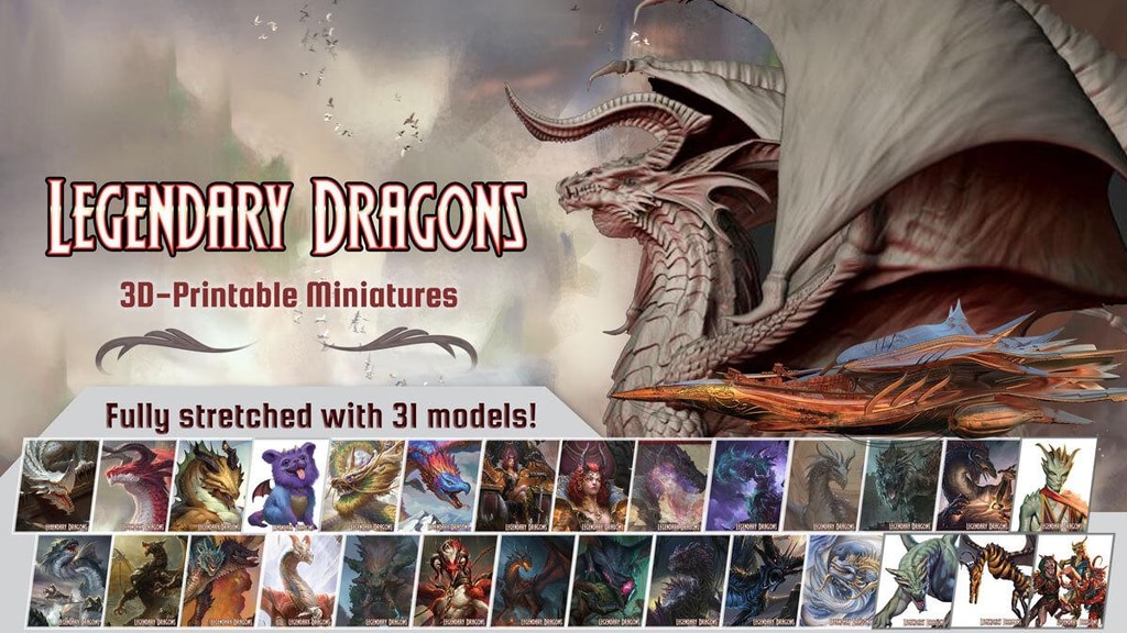 Legendary Dragons 3D printable files for Miniatures