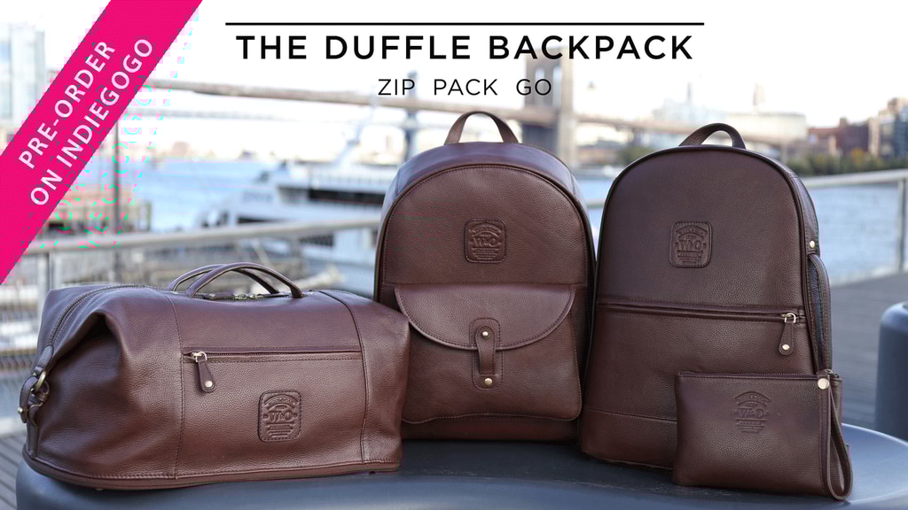 The Leather Duffle Backpack 6-in-1 Set || Zip Pack Go
