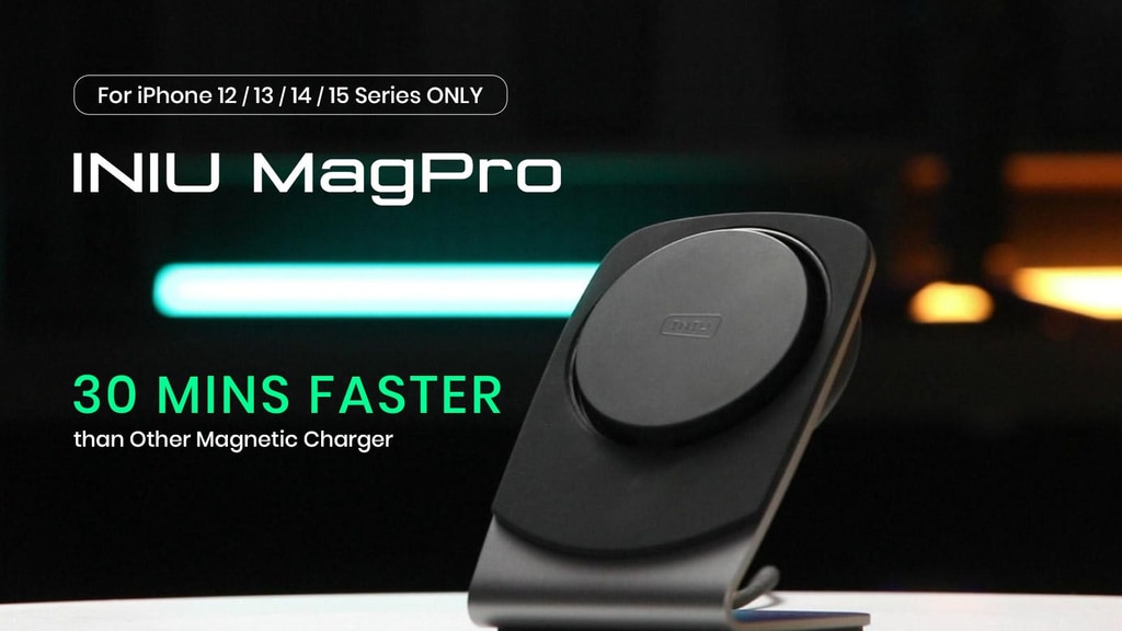 15W Magnetic Wireless Charger - Up to 30Mins Saved!