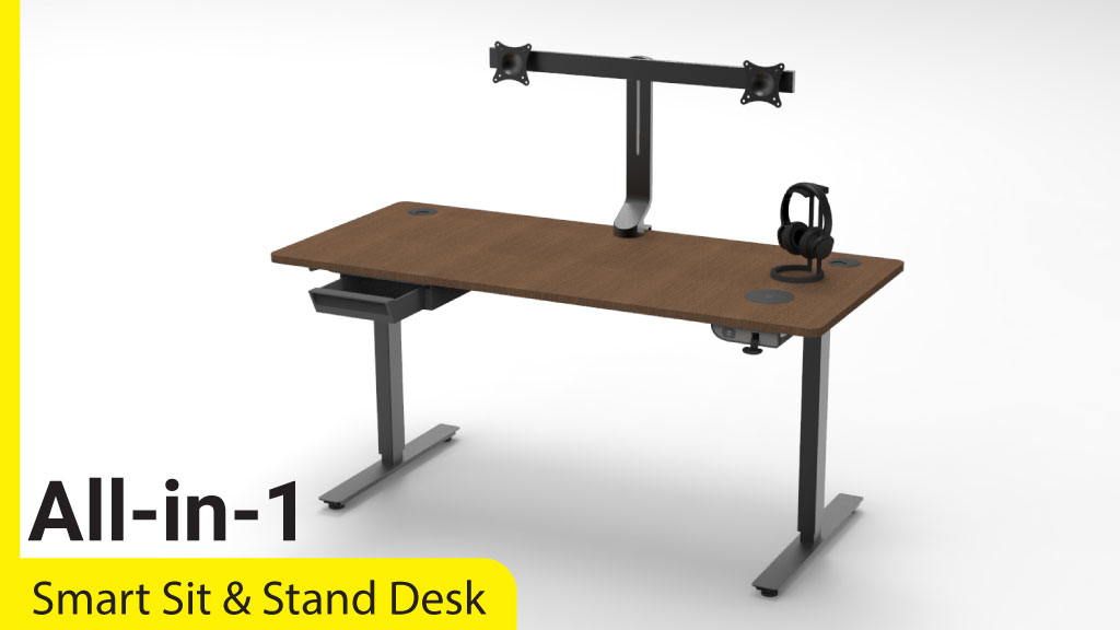 All-in-1 Full Automatic Smart Sit/Stand Desk With Power Hub