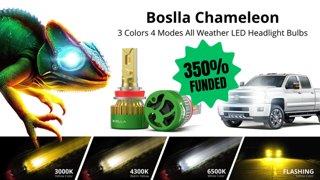 Boslla Chameleon - 3 Colors 4 Modes LED Headlight Bulb