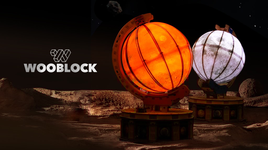 Wooblock 2: First 3D Luminous Mechanical Mars/Moon Puzzle
