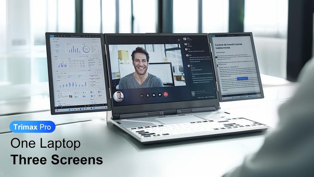TriMax Pro: 1st Triple-Screen Laptop for Max Productivity