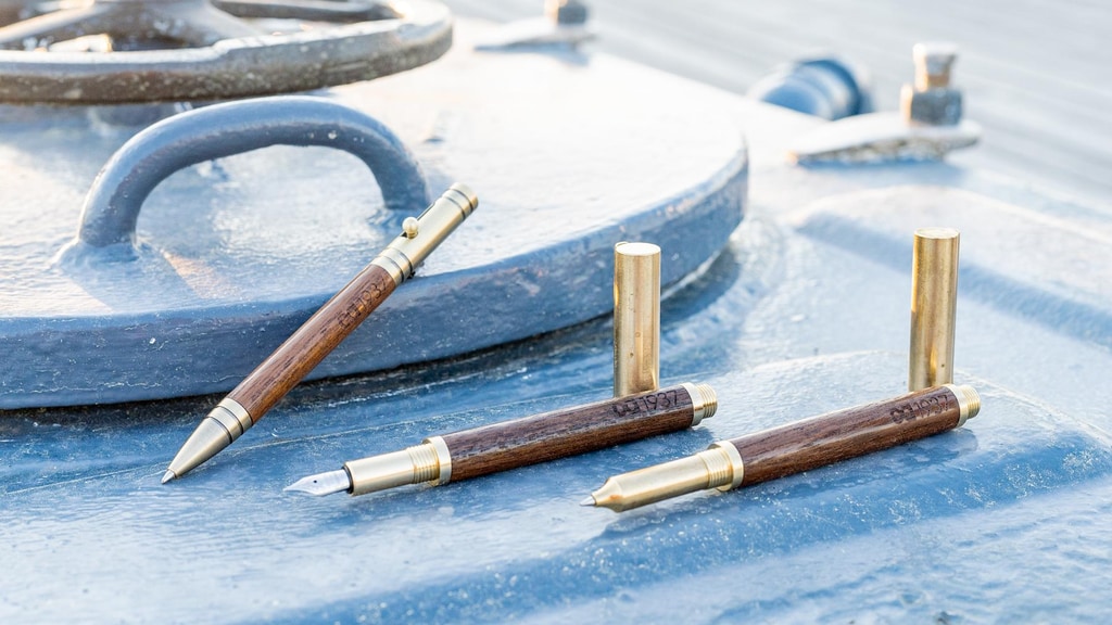 1937: Writing tools crafted from WWII Battleship Decking.