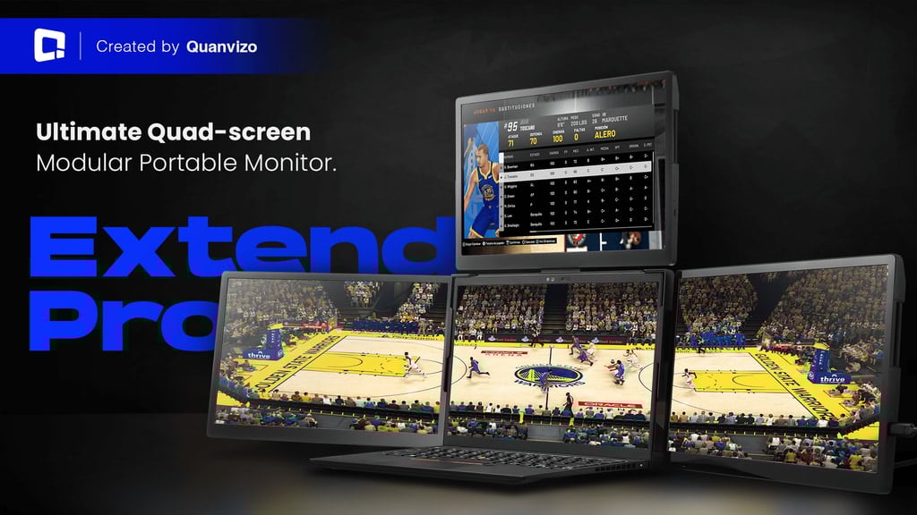 Quanvizo ExtendPro: New Era Modular 4-Screen Laptop Monitor