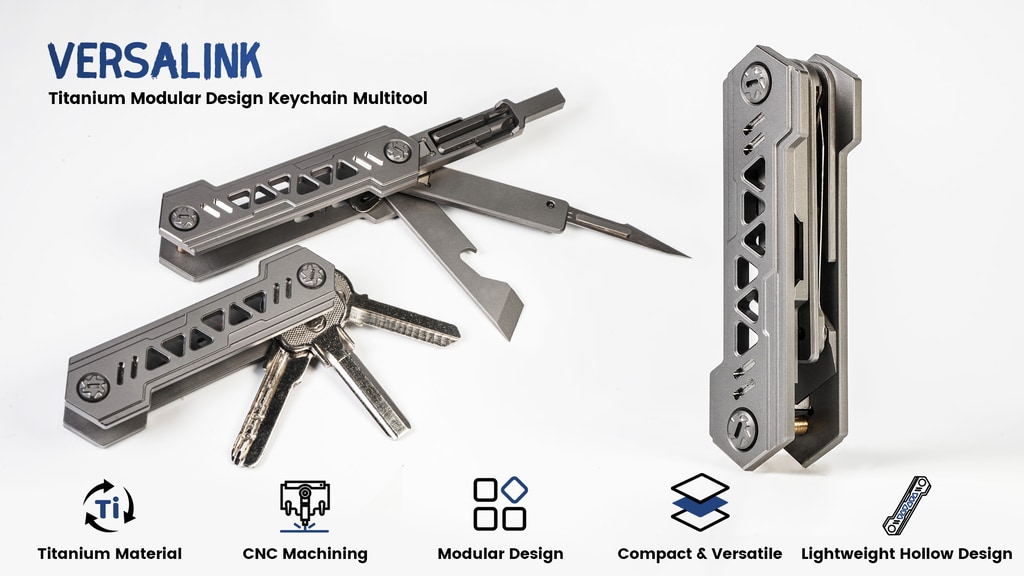 VersaLink Titanium Modular Design Keychain Multitool