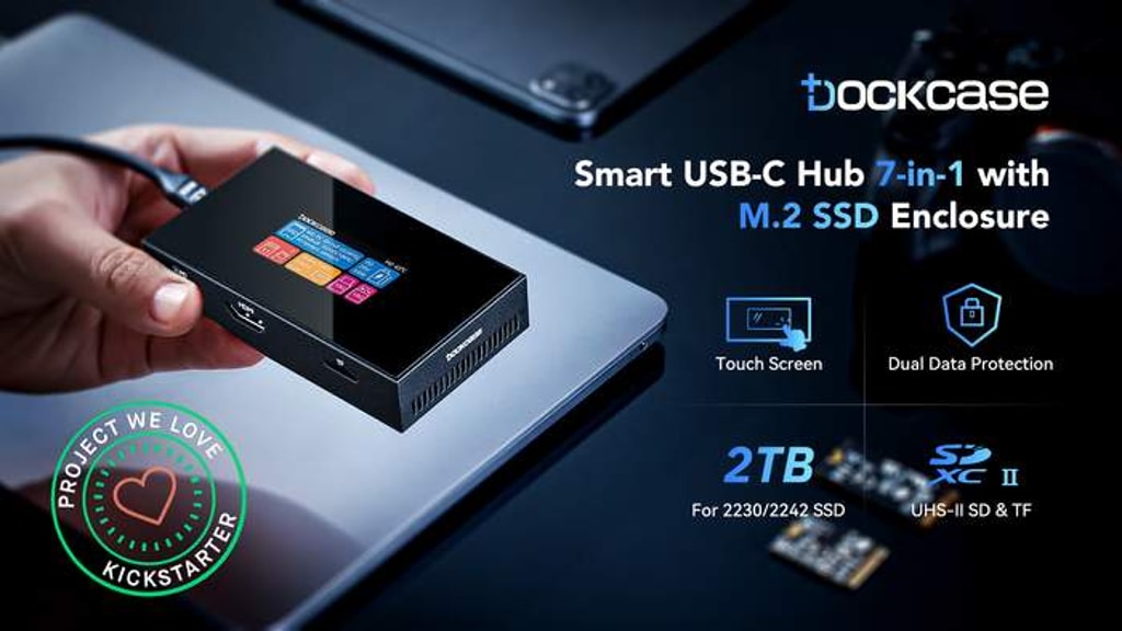 Dockcase Smart USB-C Hub 7-in-1 with M.2 SSD Enclosure