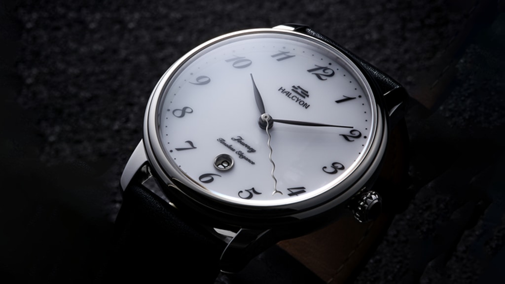 Halcyon Journey Calendar: Elegant Porcelain Watch
