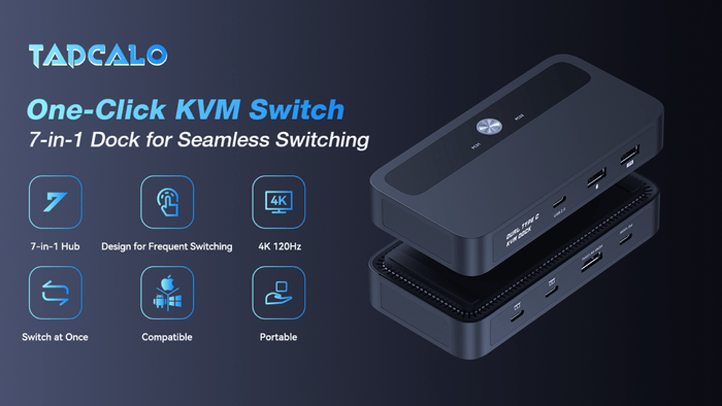 TadCALO The Ultimate 7-in-1 KVM Dock for Seamless Switching