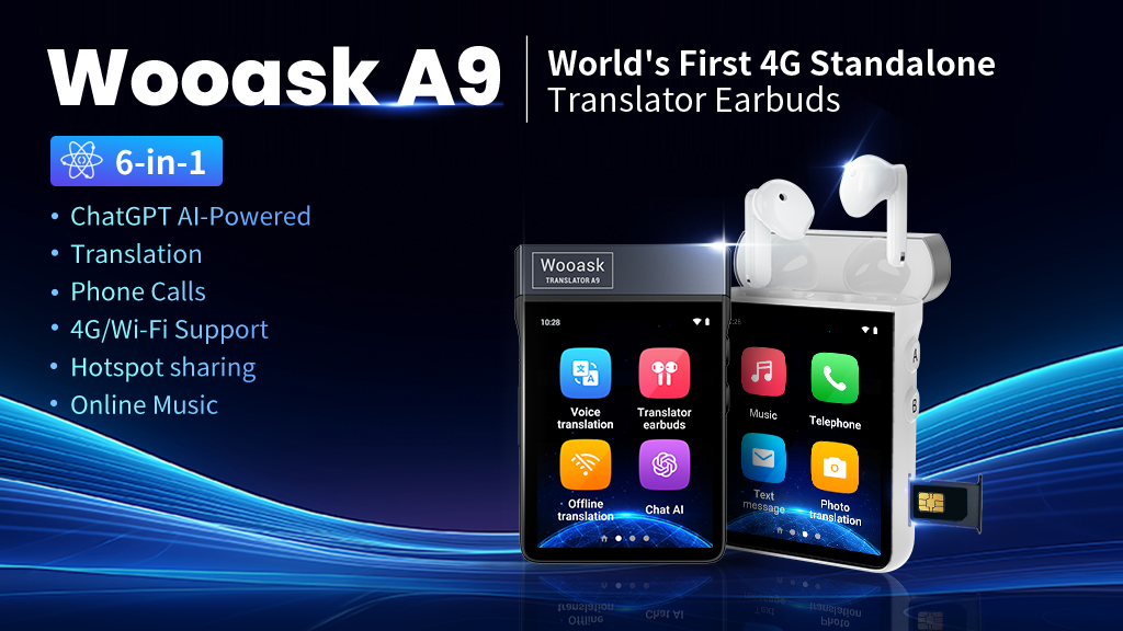 Wooask A9: 4G Standalone Translator Earbuds with ChatGPT