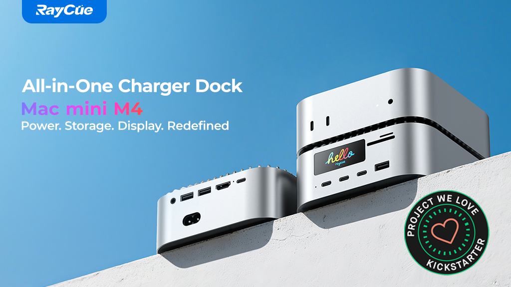 RayCue ALL-in-One Charger Dock For Mac Mini M4