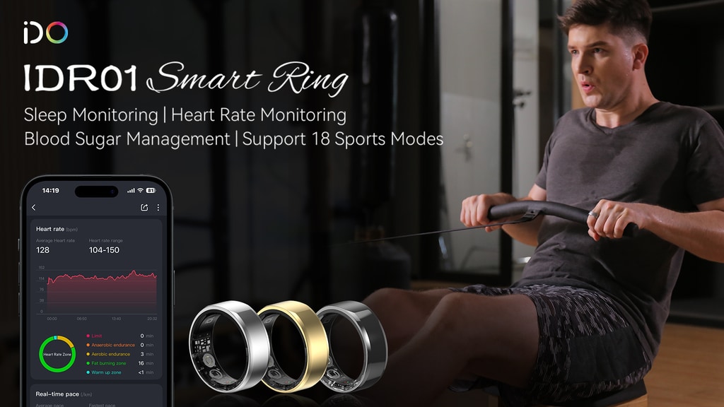 IDR01 Smart Ring: 18 Sports Modes & Health Protection
