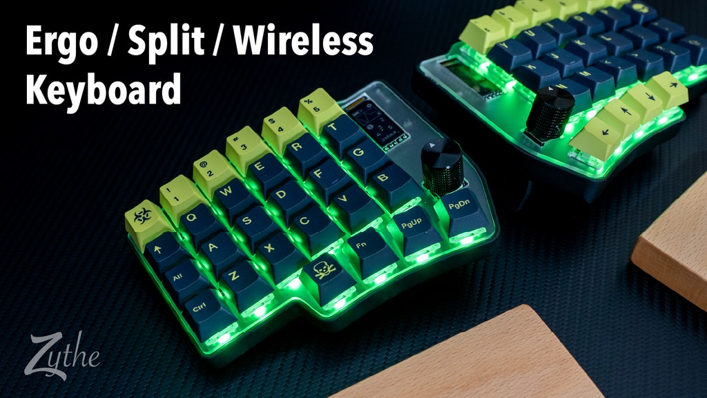 Zythe : Ergonomic True Wireless Split Tenting Keyboard